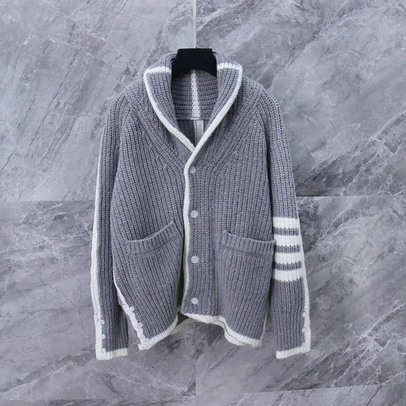 Fashion TB 2021 Thom Brand Sweaters Women Slim Turn Down Collar Cardigans Clothing Striped Wool Solid Thick Winter Casual Coat
Fashion TB 2021 Thom Brand Sweaters Women Slim Turn Down Collar Cardigans Clothing Striped Wool Solid Thick Winter Casual Coat