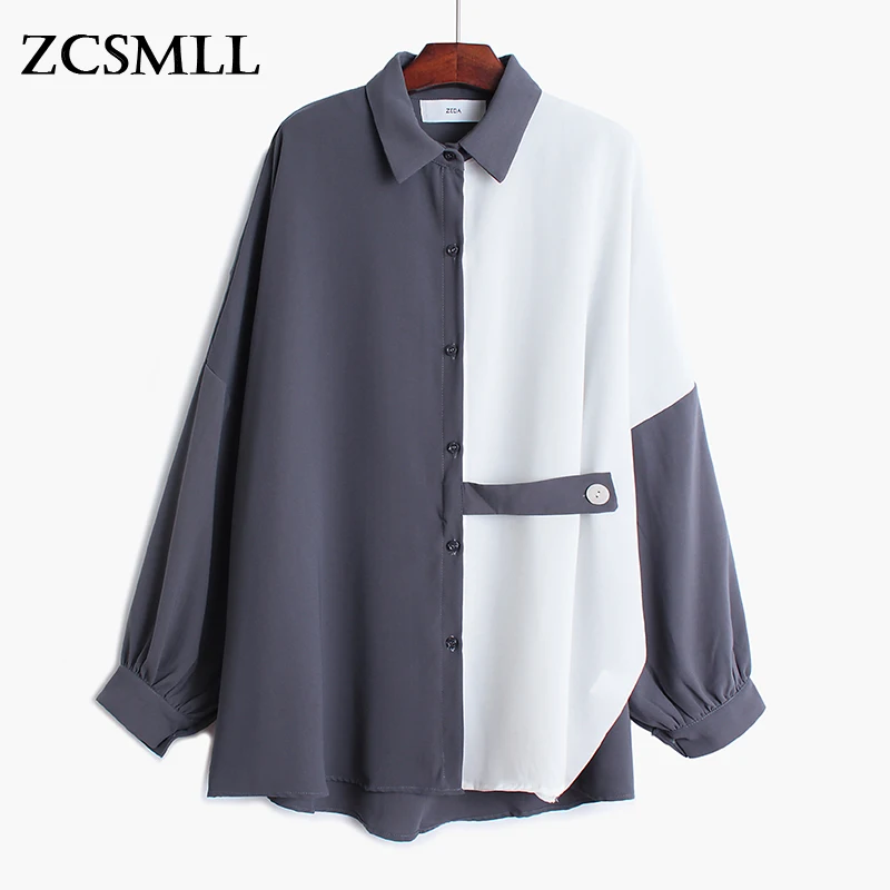 ZCSMLL 2021 New Arrivals Long Sleeve Turn-down Collar Blouses Loose Big Size Patchwork Color Korean Fashion Women Shirts
ZCSMLL 2021 New Arrivals Long Sleeve Turn-down Collar Blouses Loose Big Size Patchwork Color Korean Fashion Women Shirts