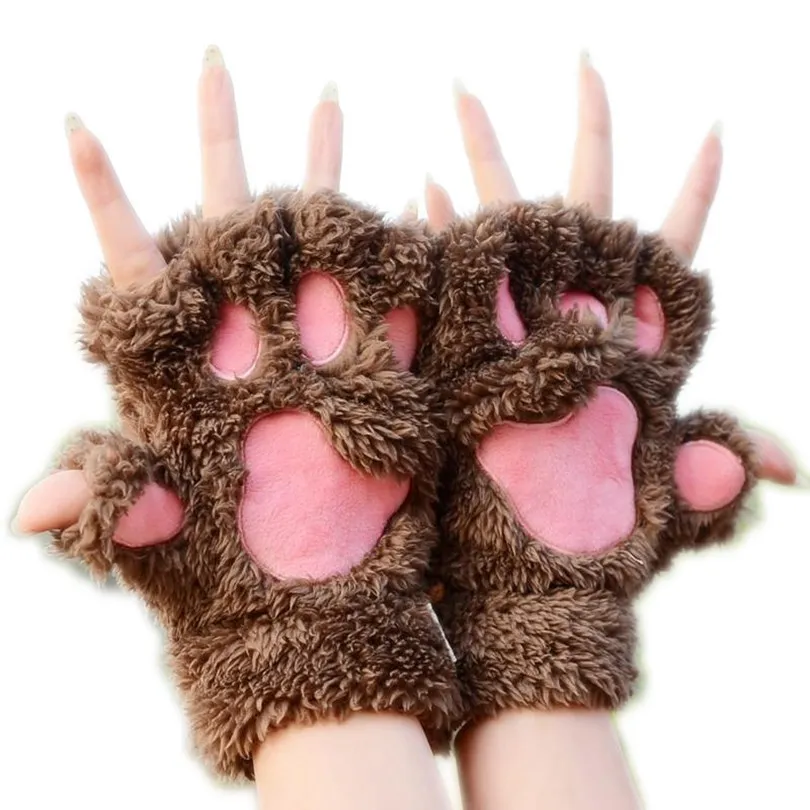 YRRETY New Women Cute Cat Claw Paw Plush Mittens Warm Soft Fingerless Fluffy Bear Gloves Half Finger Winter Wrist Stretch Gift
YRRETY New Women Cute Cat Claw Paw Plush Mittens Warm Soft Fingerless Fluffy Bear Gloves Half Finger Winter Wrist Stretch Gift