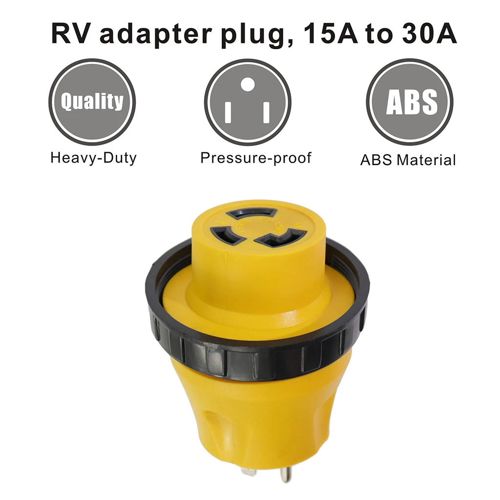 RV Электрический адаптер для блокировки 15A папа 30A Женский-3-зубец 125V AC Camper
