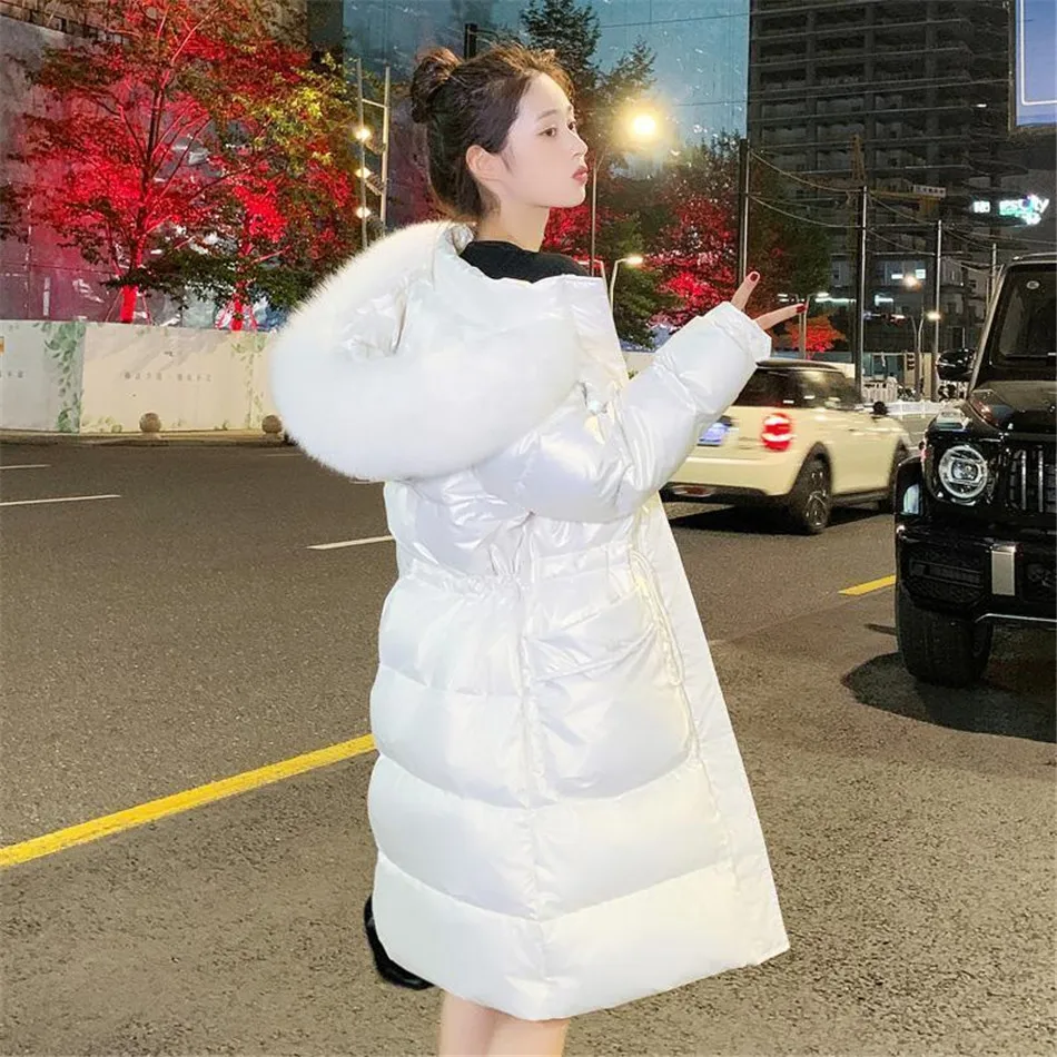 Winter Women Down Coat Fashion White Duck Down Parka Fur Collar Coat Zipper Glossy Hooded Coat Mid-length Down Jacket CT0080
Winter Women Down Coat Fashion White Duck Down Parka Fur Collar Coat Zipper Glossy Hooded Coat Mid-length Down Jacket CT0080