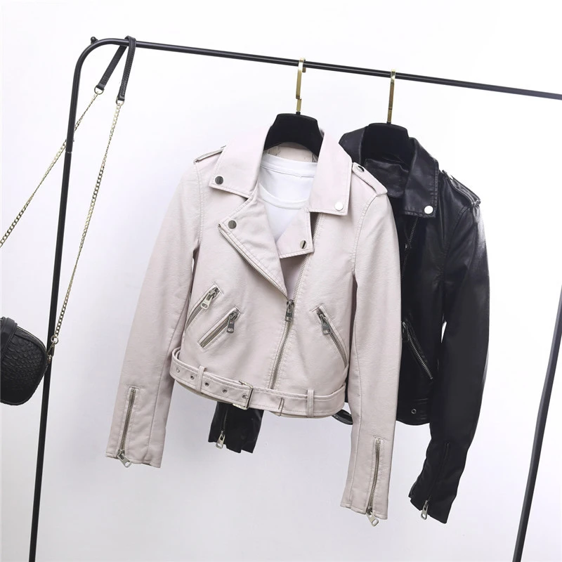 2020 Women Turndown Collar Zipper Biker PU Leather Jacket Female Faux Soft Leather Motorcycle Jackets With Belt Coat
2020 Women Turndown Collar Zipper Biker PU Leather Jacket Female Faux Soft Leather Motorcycle Jackets With Belt Coat