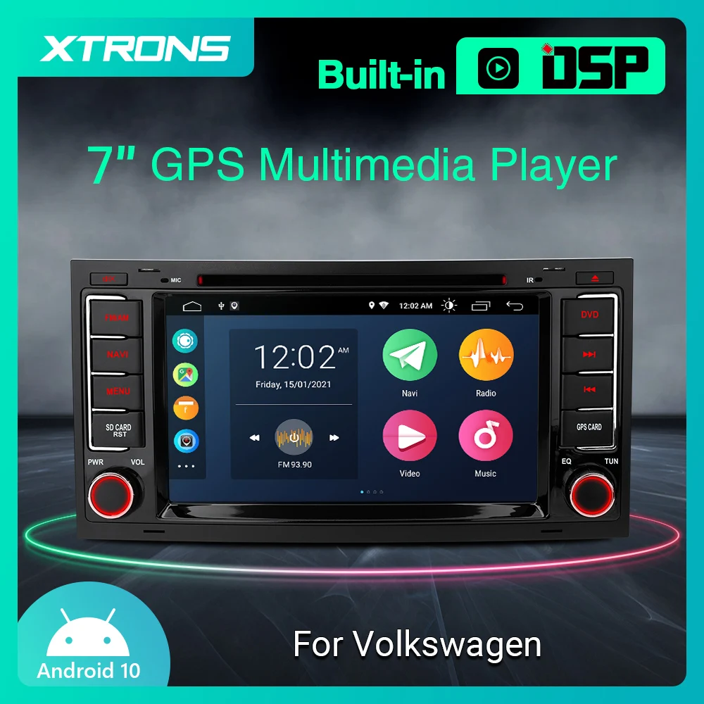 Фото XTRONS 7 ''Android 10 0 автомобильный радиоприемник стерео DVD плеер GPS для Volkswagen T5 Multiwan