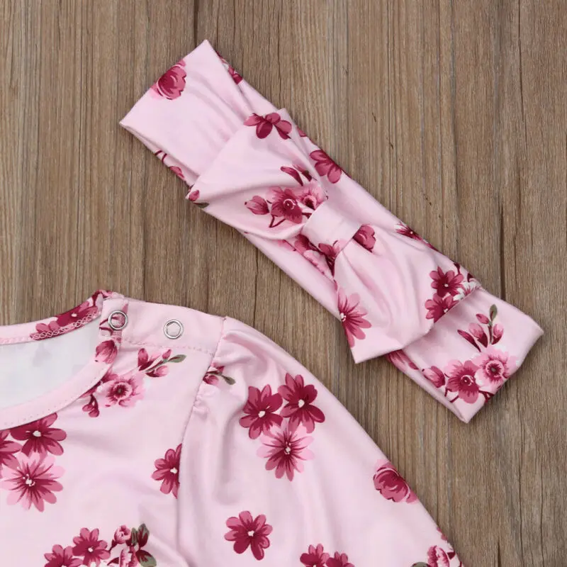 Toddler Baby Girls Floral Romper Lace Up Sleeve Floral Bodysuit Jumpsuit + Headband Outfits Clothes Set
Toddler Baby Girls Floral Romper Lace Up Sleeve Floral Bodysuit Jumpsuit + Headband Outfits Clothes Set