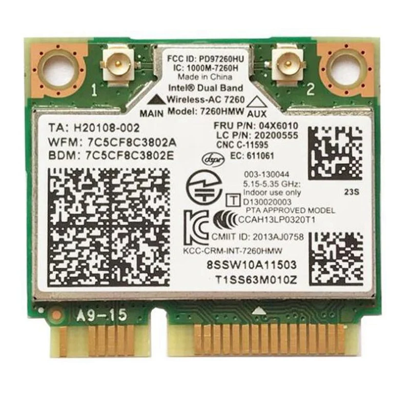 Тетрадь встроенный Беспроводной карты для 7260HMW 7260AC 867 м Dual Band 5G Беспроводной карты BT4.0 для 04X6090 04X6010
Тетрадь встроенный Беспроводной карты для 7260HMW 7260AC 867 м Dual Band 5G Беспроводной карты BT4.0 для 04X6090 04X6010