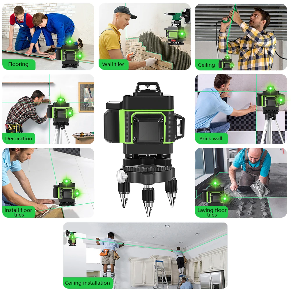 16 Lines 4D Laser Level Green Line SelfLeveling 360 Horizontal And Vertical Super Powerful 3D 12 Line Laser level green Beam
16 Lines 4D Laser Level Green Line SelfLeveling 360 Horizontal And Vertical Super Powerful 3D 12 Line Laser level green Beam