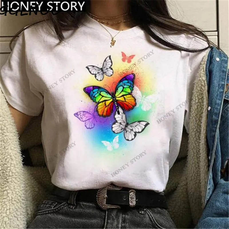 GGLNOO Women T Shirt Red and Black Butterfly Print Tshirt Heart T Shirt Female Short Sleeve Tops Tee Fashion Women T-shirts
GGLNOO Women T Shirt Red and Black Butterfly Print Tshirt Heart T Shirt Female Short Sleeve Tops Tee Fashion Women T-shirts