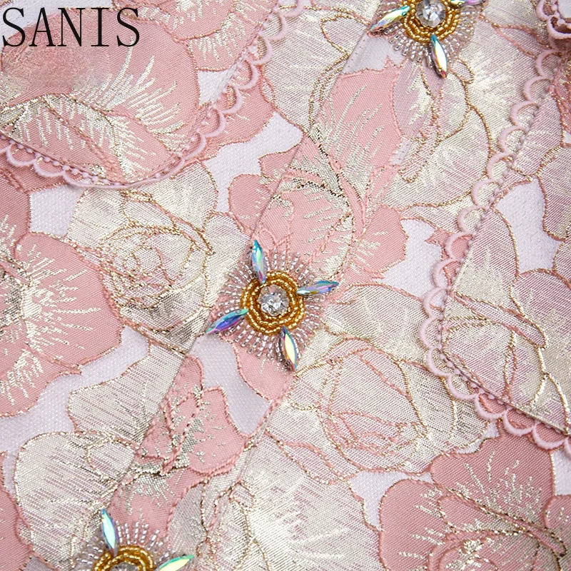 Sanis New 2021 Fashion Runway Summer Vintage Mini Dress Women Stand collar Button Floral print Short Jacquard Dress
Sanis New 2021 Fashion Runway Summer Vintage Mini Dress Women Stand collar Button Floral print Short Jacquard Dress