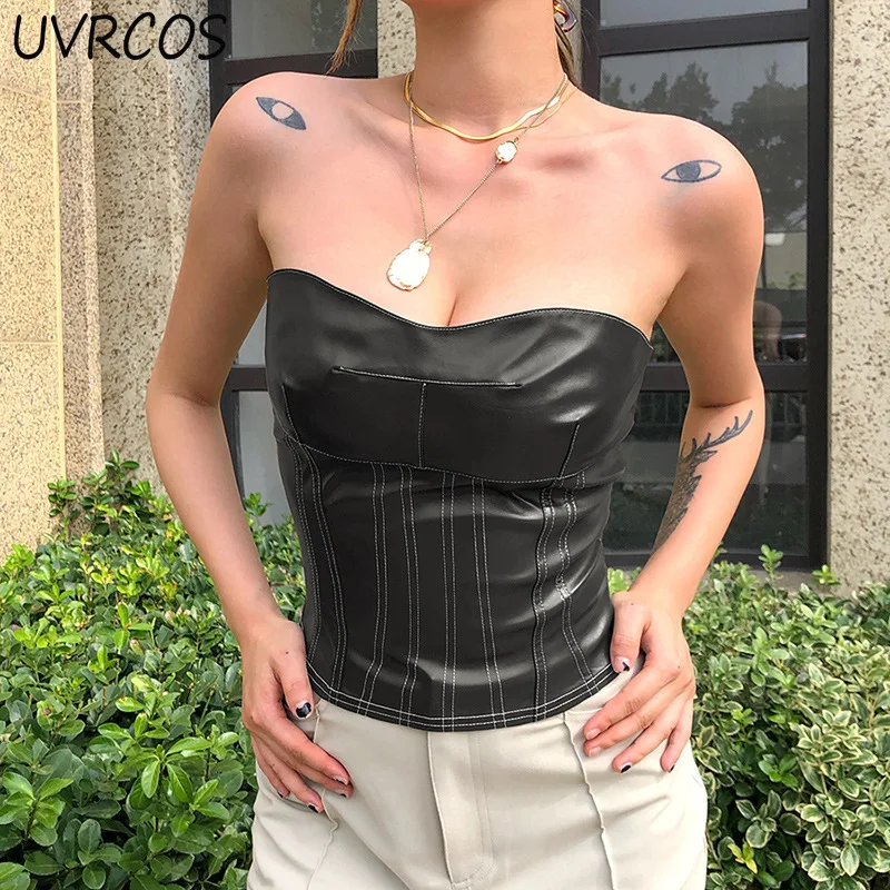 New PU Leather Tops Small Vest Tight Waist Halter Vest Punk Collection Corset Vintage Style Cool Hipster High Street Clothing
New PU Leather Tops Small Vest Tight Waist Halter Vest Punk Collection Corset Vintage Style Cool Hipster High Street Clothing