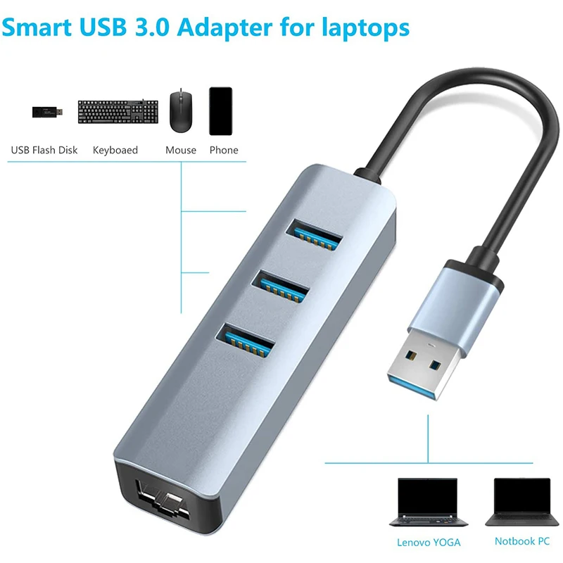 USB 3.0 to Ethernet Adapter,with RJ45 10/100/1000 Gigabit Ethernet Adapter Support Windows 10,8.1,Mac OS,Linux and More
USB 3.0 to Ethernet Adapter,with RJ45 10/100/1000 Gigabit Ethernet Adapter Support Windows 10,8.1,Mac OS,Linux and More