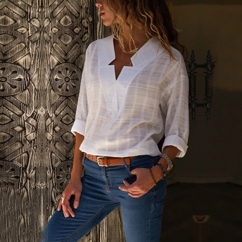 Ladies Slim Shirt Top Fashion V-Neck Long Sleeve Street Trend Striped Irregular Plaid Pure Color Women's Spring Summer 2021 New
Ladies Slim Shirt Top Fashion V-Neck Long Sleeve Street Trend Striped Irregular Plaid Pure Color Women's Spring Summer 2021 New