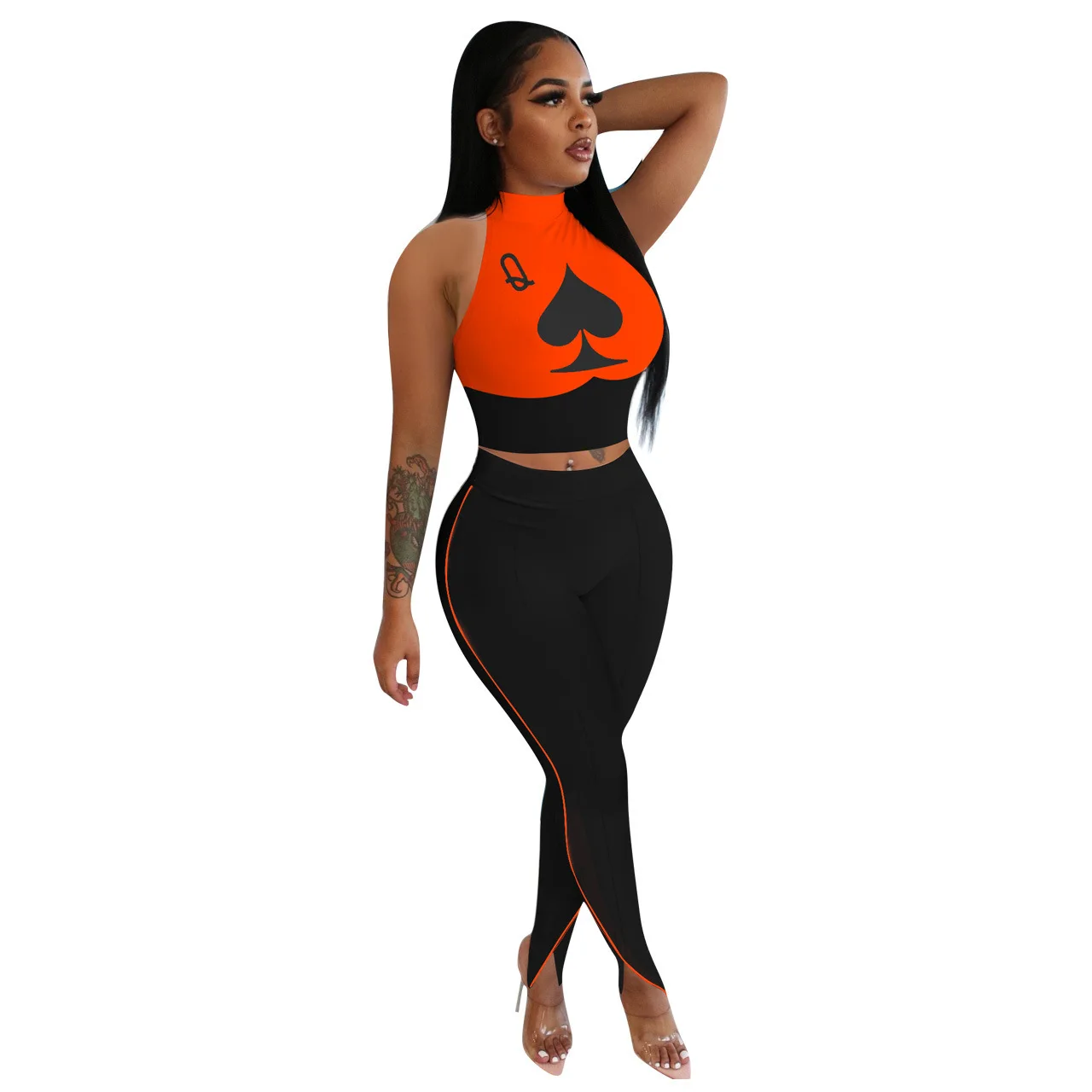 New Womens Clothiong Playing Cards Tight Pencil Pants Sport Womens Suit Two Piece Suit Donsignet
New Womens Clothiong Playing Cards Tight Pencil Pants Sport Womens Suit Two Piece Suit Donsignet