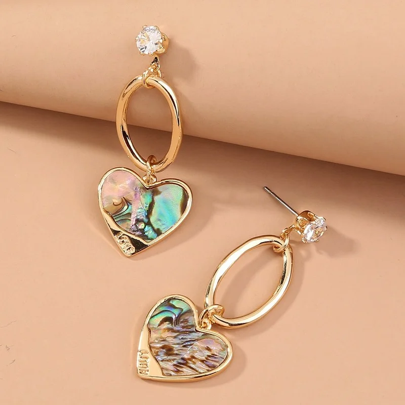 U-Magical Textured Natural Shell Love Heart Dangle Earring for Women Fashion Multicolor Rhinestones Party Earring Jewellery
U-Magical Textured Natural Shell Love Heart Dangle Earring for Women Fashion Multicolor Rhinestones Party Earring Jewellery
