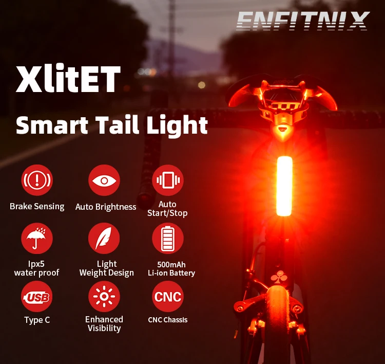 ENFITNIX 2020 XlitET MTB Night Cycling Smart Taillight Road Bike Automatic Brake Rear Light Bicycle Seatpost Safety Flash Lamp
ENFITNIX 2020 XlitET MTB Night Cycling Smart Taillight Road Bike Automatic Brake Rear Light Bicycle Seatpost Safety Flash Lamp