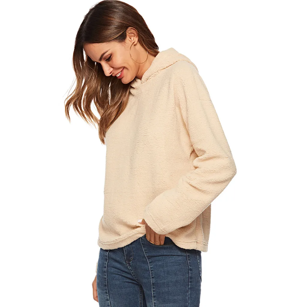 Women's New Long Sleeve Solid Pullover Hooded Top Female Clothes Pullover Jumper c829
Women's New Long Sleeve Solid Pullover Hooded Top Female Clothes Pullover Jumper c829