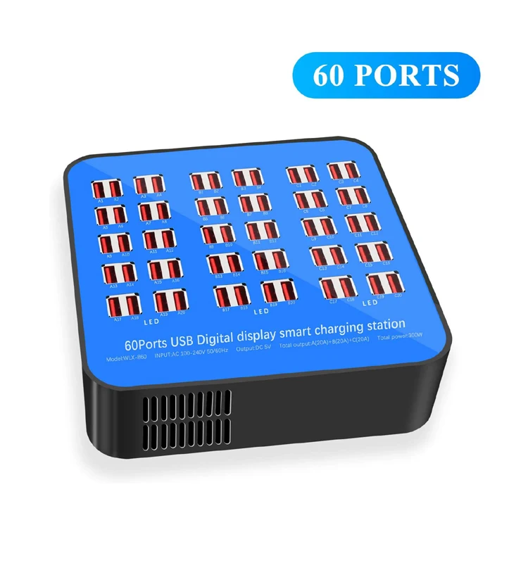 Зарядное устройство 300 Вт, 60 Usb, высокоскоростной настольный адаптер для быстрой зарядки
Зарядное устройство 300 Вт, 60 Usb, высокоскоростной настольный адаптер для быстрой зарядки