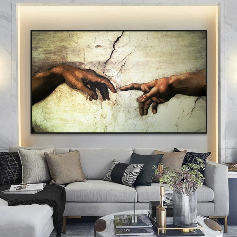 The Creation of Adam by Michelangelo Famous Art Canvas Paintings on the Wall Art Posters and Prints Pictures for Living Room
The Creation of Adam by Michelangelo Famous Art Canvas Paintings on the Wall Art Posters and Prints Pictures for Living Room