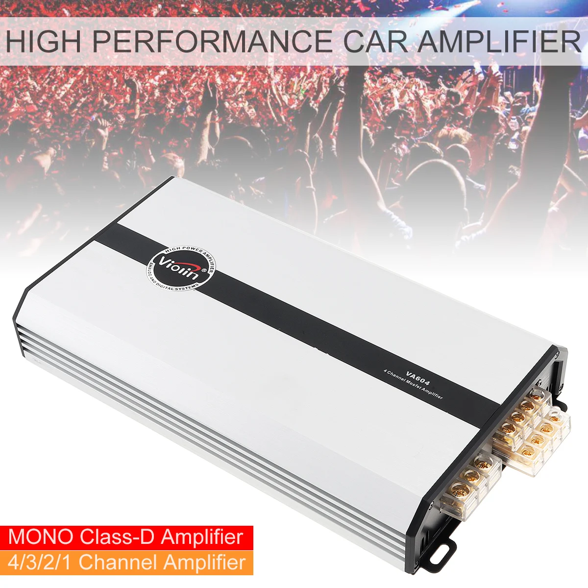 VA604 4 Channel Digital Car Stereo Amplifier Class D Aluminum Alloy High Performance DIY Power Amplifier for Car Truck Home
VA604 4 Channel Digital Car Stereo Amplifier Class D Aluminum Alloy High Performance DIY Power Amplifier for Car Truck Home