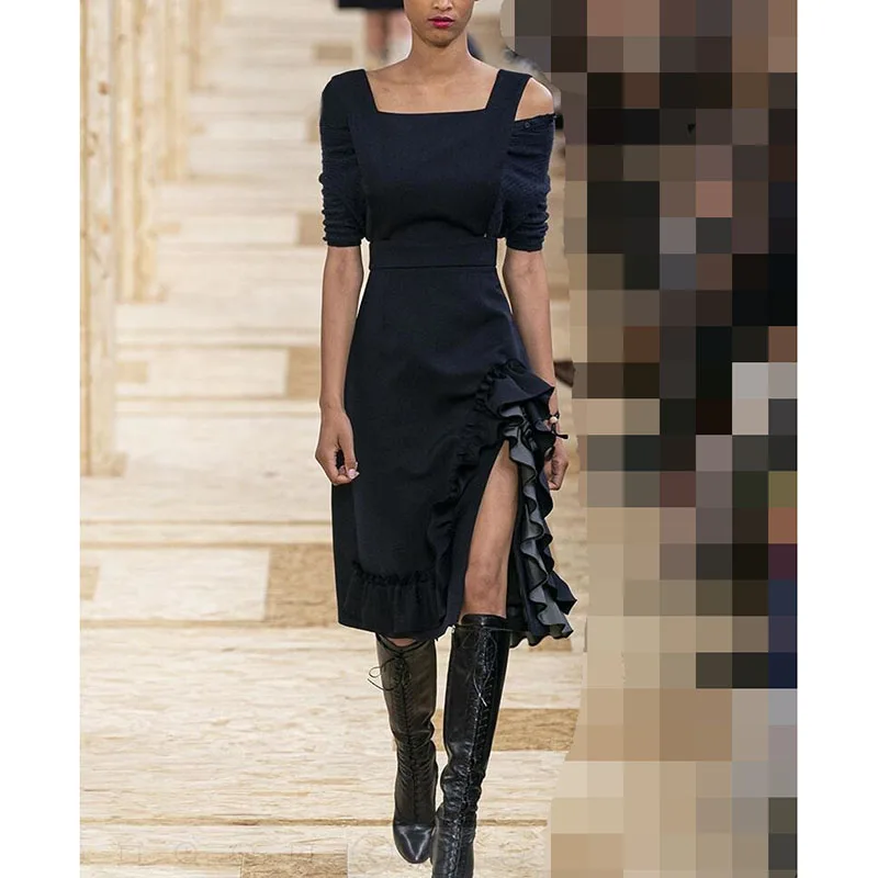 Runway Designer Dress 2020 High Quality Spring Summer Women O-neck Short Sleeves Side-split Solid Elegant Dresses NP1096J
Runway Designer Dress 2020 High Quality Spring Summer Women O-neck Short Sleeves Side-split Solid Elegant Dresses NP1096J