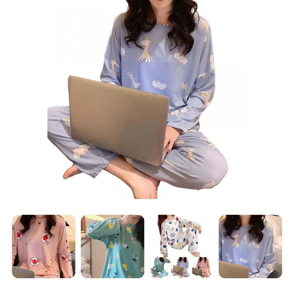 2Pcs/Set Ladies Pajamas Long-sleeved Spring Pajamas Lovely Ladies Long Pajama Top With Long Pants
2Pcs/Set Ladies Pajamas Long-sleeved Spring Pajamas Lovely Ladies Long Pajama Top With Long Pants