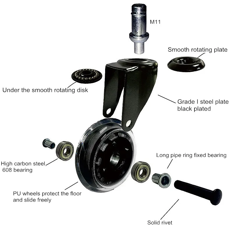 Office Chair Caster Wheels Replacement Black 3" Chair Wheels Roller desk Chair Casters 
Office Chair Caster Wheels Replacement Black 3" Chair Wheels Roller desk Chair Casters