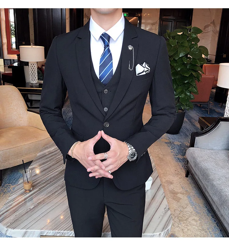 Luxury Men Wedding 3pcs Suit Male Blazers Slim Fit Suits For Men Costume Business Formal Party Khaki Classic Men Suits
Luxury Men Wedding 3pcs Suit Male Blazers Slim Fit Suits For Men Costume Business Formal Party Khaki Classic Men Suits