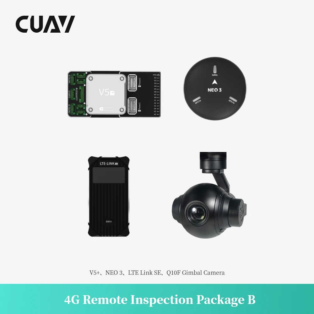 CUAV 4G Remote Inspection Set with V5+ Flight Controller Kit NEO 3 GPS And LTE Link Telemetry Q10F 10x zoom Camera For drone
CUAV 4G Remote Inspection Set with V5+ Flight Controller Kit NEO 3 GPS And LTE Link Telemetry Q10F 10x zoom Camera For drone