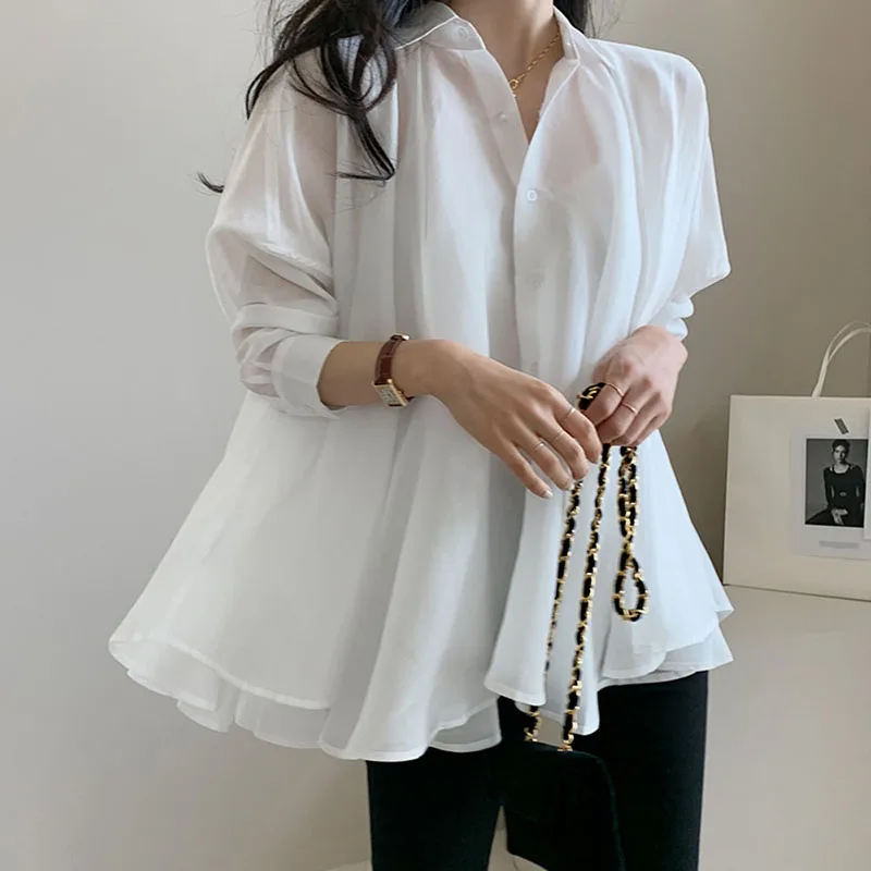 Lucyever 2021 New Spring Summer Loose Women Shirts White Button Long Sleeves Office Blouse Ladies Casual Turndown Collar Shirt
Lucyever 2021 New Spring Summer Loose Women Shirts White Button Long Sleeves Office Blouse Ladies Casual Turndown Collar Shirt