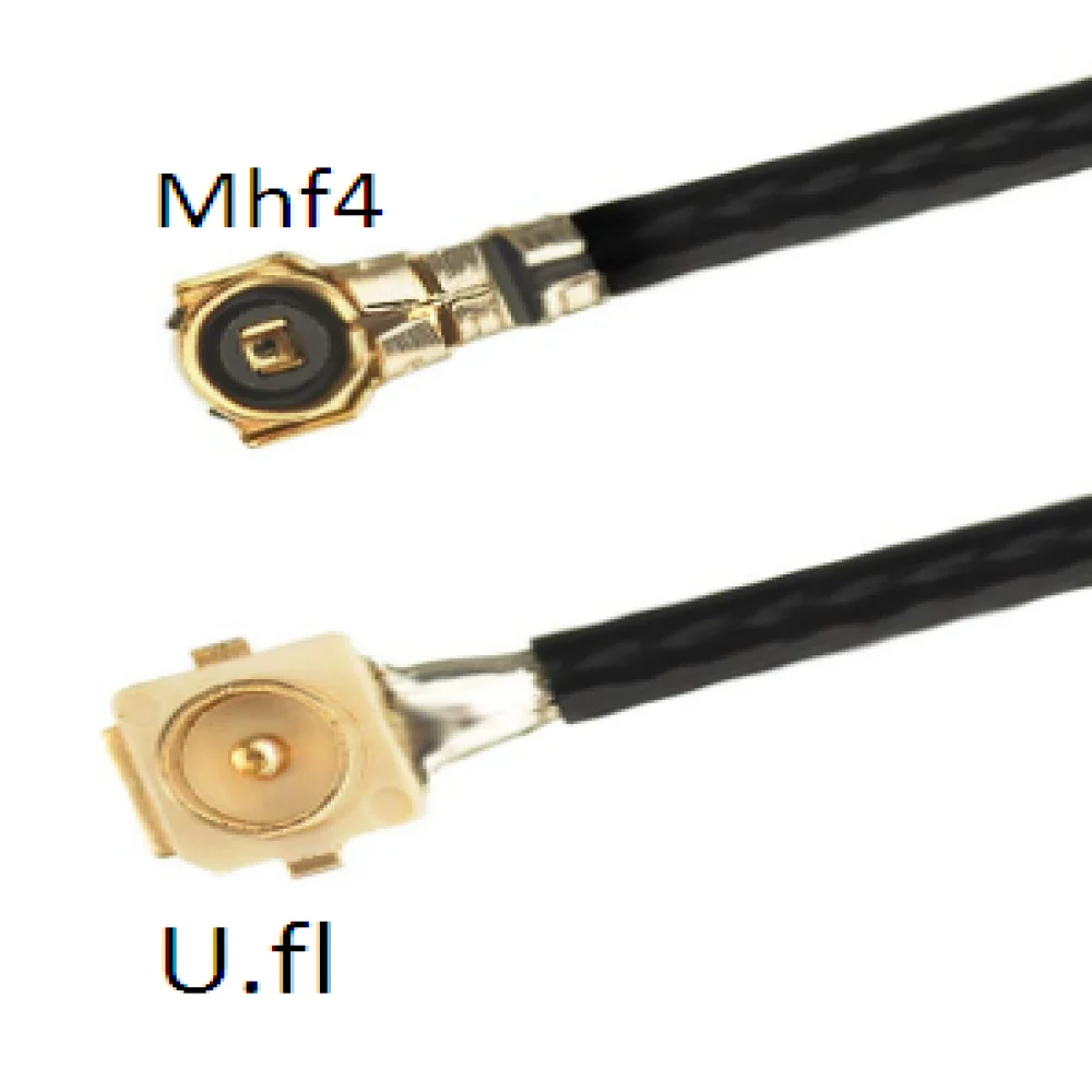 Переходник IPX IPEX u.fl MHF1 с внутренней резьбой на штекер MHF4 прямоугольный