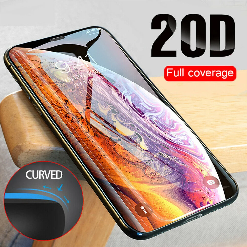 Защита экрана 20D защитная пленка полное покрытие для iPhone 11 Pro Max/XSMax закаленное