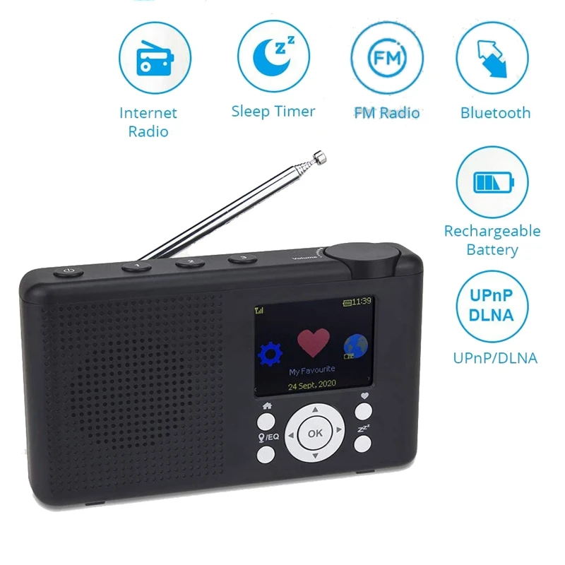 WR-23D Radio Internet Portable 2,4 inch Couleur LCD Rechargeable Batterie Wi-FI Bluetooth UPnP & DLNA Player Sleep
WR-23D Radio Internet Portable 2,4 inch Couleur LCD Rechargeable Batterie Wi-FI Bluetooth UPnP & DLNA Player Sleep
