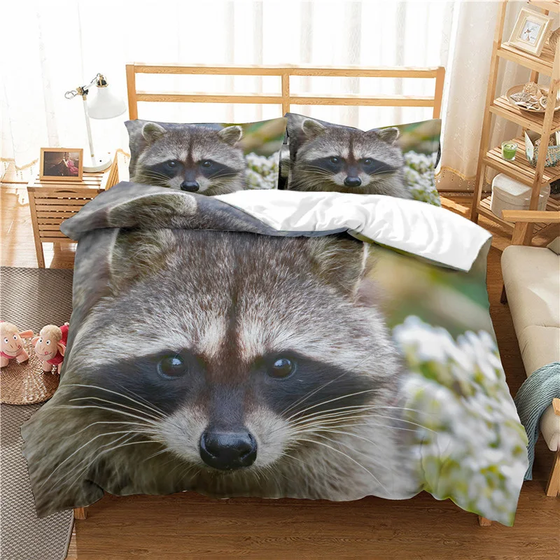 Luxury 3D Raccoon Print Kids Teens Bedding Sets Comfortable Animal Duvet Cover Pillowcase Home Textile Single/Queen/King Size
Luxury 3D Raccoon Print Kids Teens Bedding Sets Comfortable Animal Duvet Cover Pillowcase Home Textile Single/Queen/King Size