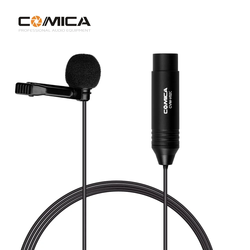 

COMICA CVM-V02C Cardioid Lavalier Lapel Microphone Condenser Mic XLR Plug 48V Phantom Power for Canon Sony Camera Recording