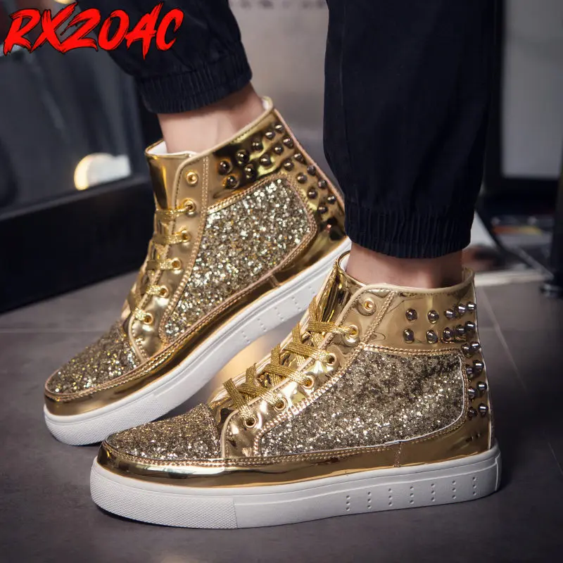 Platforms Male Sneakers High Top Lace Up Men's Running Shoes Bling Gold Silver Men Sports Shoes Comfort Couple Athletic Shoe L41
Platforms Male Sneakers High Top Lace Up Men's Running Shoes Bling Gold Silver Men Sports Shoes Comfort Couple Athletic Shoe L41