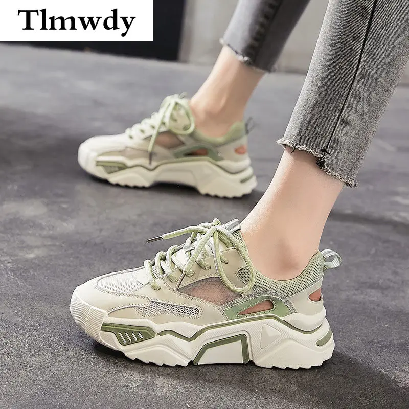 2021 Spring Women's Mesh Breathable Comfortable Sneakers Thick-soled Lace-up Increased Dad Shoes Casual Vulcanized Shoes Women 
2021 Spring Women's Mesh Breathable Comfortable Sneakers Thick-soled Lace-up Increased Dad Shoes Casual Vulcanized Shoes Women