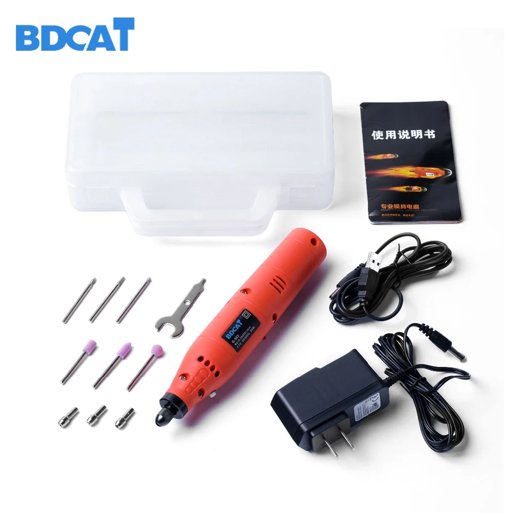 BDCAT 3.7V 60W Rechargeable mini Electric dremel Rotary Drill with 10PCS power Grinder Polish Sanding Tool Set Kit
BDCAT 3.7V 60W Rechargeable mini Electric dremel Rotary Drill with 10PCS power Grinder Polish Sanding Tool Set Kit