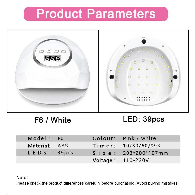 39 / 24 UV Lamp Nail Dryer LCD Display UV LED Gel Nail Lamp Fast Gels Nail Polish Ice Lamp for Nail Manicure Machine with Sensor
39 / 24 UV Lamp Nail Dryer LCD Display UV LED Gel Nail Lamp Fast Gels Nail Polish Ice Lamp for Nail Manicure Machine with Sensor