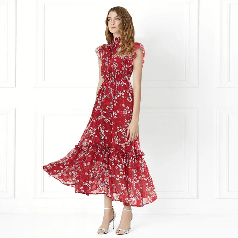 Gedivoen Spring Fashion Designer Vintage Long Dress Women Stand Floral Print Patchwork Ruffles Elastic waist Party Dresses
Gedivoen Spring Fashion Designer Vintage Long Dress Women Stand Floral Print Patchwork Ruffles Elastic waist Party Dresses