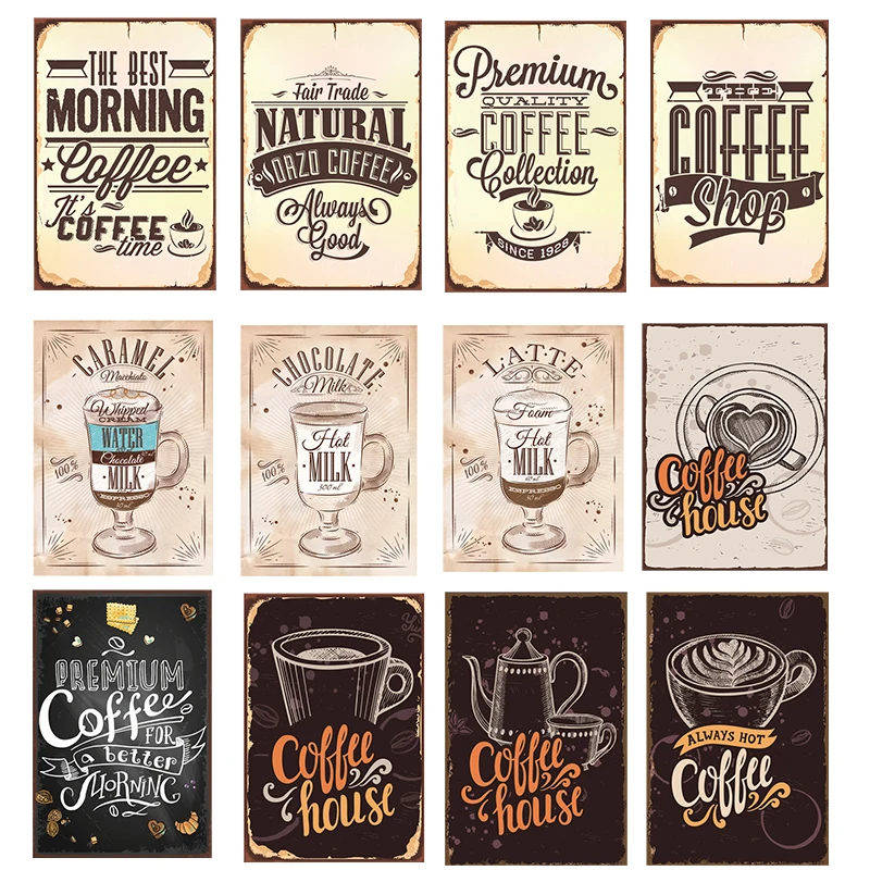 Coffee Vintage Metal Tin Signs Shabby Chic Wall Art Plate Plaque Metal Poster Kitchen Bar Pub Cafe Retro Wall Decor
Coffee Vintage Metal Tin Signs Shabby Chic Wall Art Plate Plaque Metal Poster Kitchen Bar Pub Cafe Retro Wall Decor