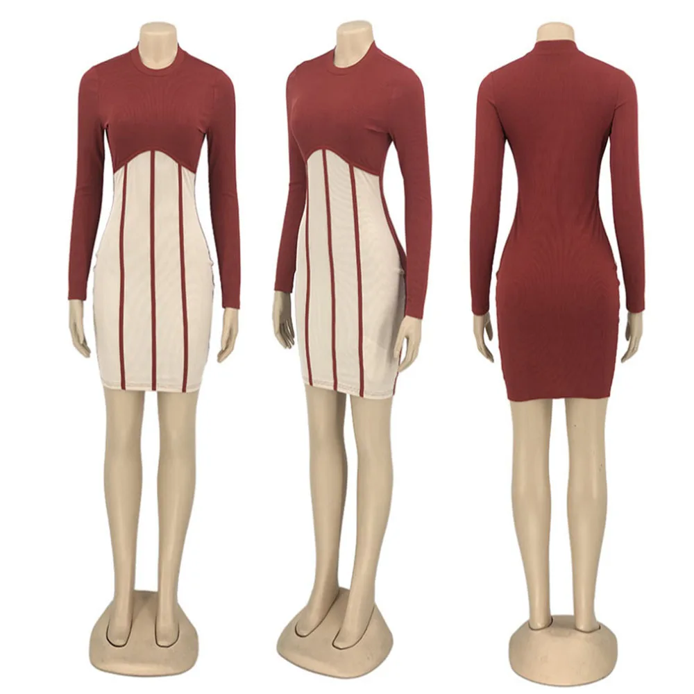 2020 Patchwork Bodycon Long Sleeve Mini Dress for Women Autumn WInter Fashion Skinny Clubwear Party Dresses Hot
2020 Patchwork Bodycon Long Sleeve Mini Dress for Women Autumn WInter Fashion Skinny Clubwear Party Dresses Hot