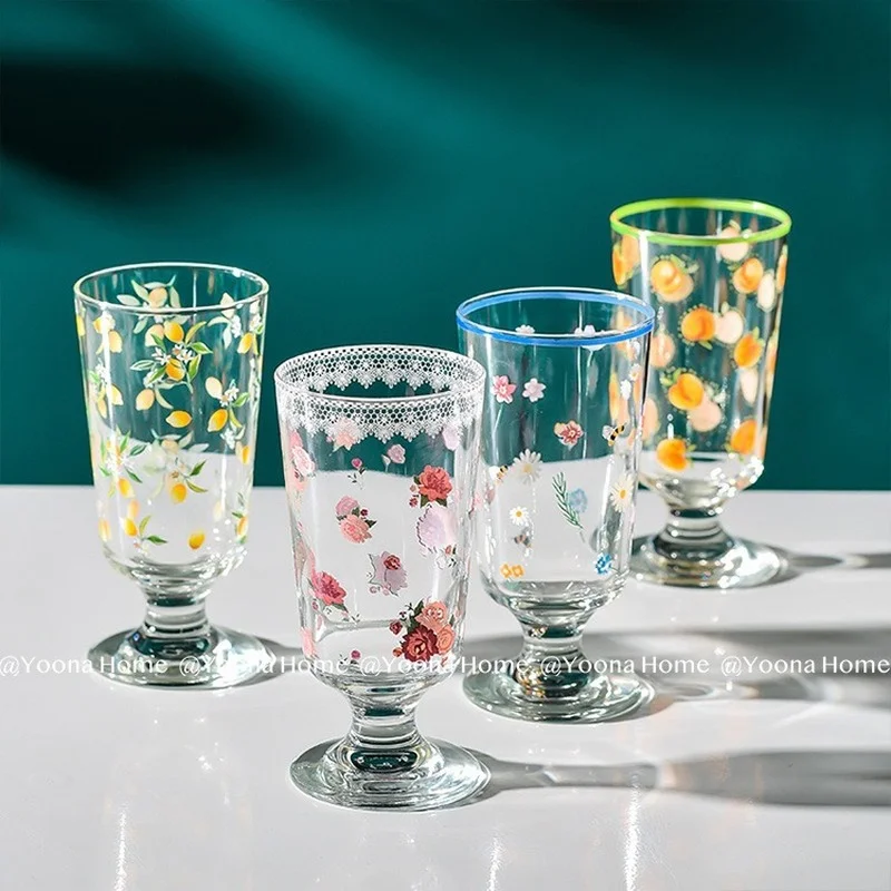 Flower Drinking Vintage Glass Cup French Heat Resistant Glass Juice Cup Tall Goblet Copos De Vidro Kitchen Drinkware EB5BLB 
Flower Drinking Vintage Glass Cup French Heat Resistant Glass Juice Cup Tall Goblet Copos De Vidro Kitchen Drinkware EB5BLB