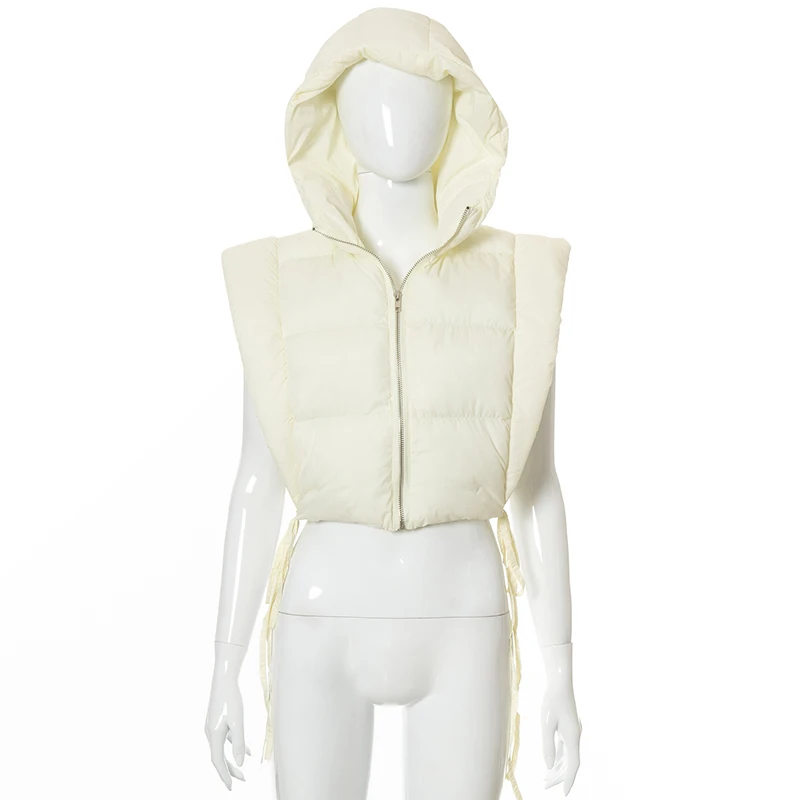 Women's Solid Color Sleeveless Cardigan Hooded Zipper Lace-up Warm Fleece Cotton Jacket 2021 Female Clothing Fashion Winter Tops
Women's Solid Color Sleeveless Cardigan Hooded Zipper Lace-up Warm Fleece Cotton Jacket 2021 Female Clothing Fashion Winter Tops
