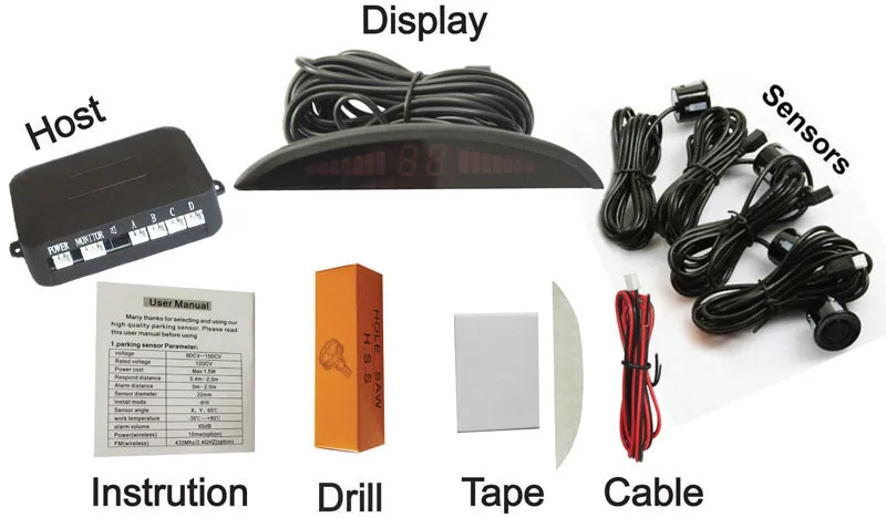 Car Auto Parking Sensor System 4probes Sound Alert Blind Spot Radar Monitor System Distance Detection Assistance Detector
Car Auto Parking Sensor System 4probes Sound Alert Blind Spot Radar Monitor System Distance Detection Assistance Detector