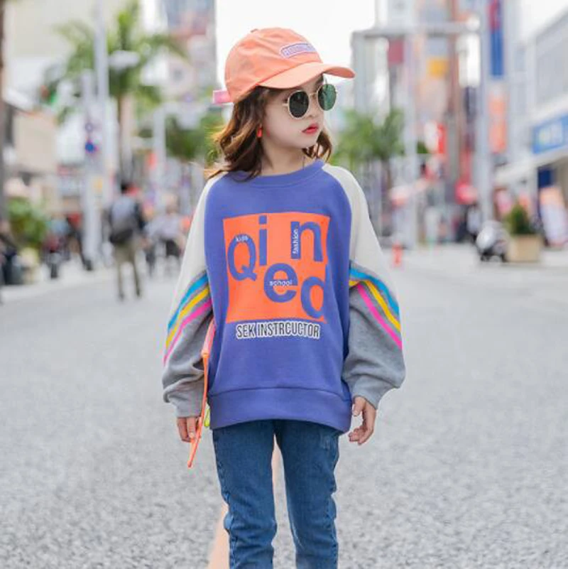 Big Girls Newest Fashion Letter Print Patchwork Color Rainbow Long Sleeve Pullovers Hoodies Coats Tops Children Kids Sweatshirts
Big Girls Newest Fashion Letter Print Patchwork Color Rainbow Long Sleeve Pullovers Hoodies Coats Tops Children Kids Sweatshirts