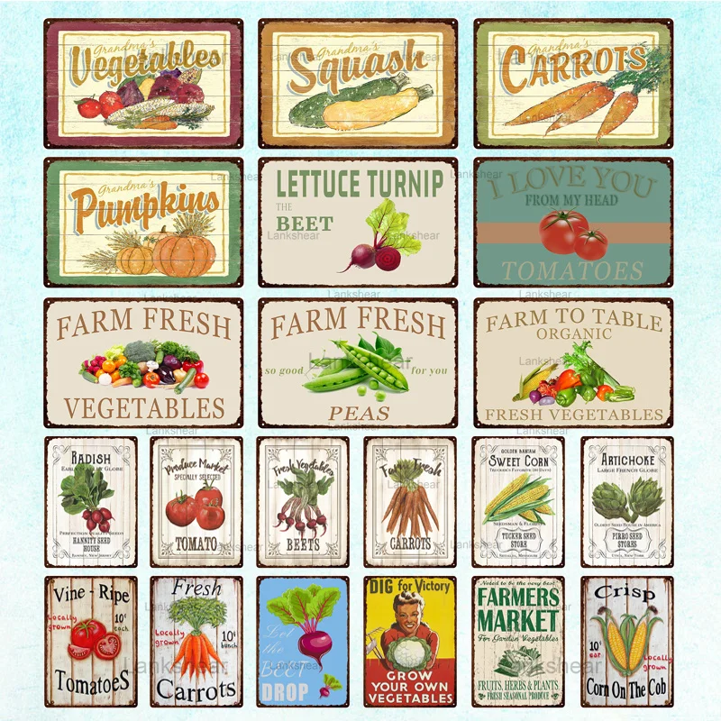Lankshear Retro Farm Vegetable Vintage Metal Sign Decorative Plaque Wall Decor Farm Garden Tin Sign Living Room Kitchen Decor
Lankshear Retro Farm Vegetable Vintage Metal Sign Decorative Plaque Wall Decor Farm Garden Tin Sign Living Room Kitchen Decor