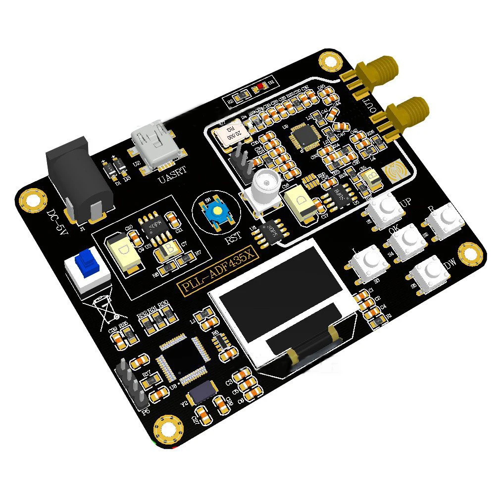 Signal Generator Module 35M-4.4GHz Bidirectional Output Signal Transmitter Frequency Signal Generator Circuit Components Suite
