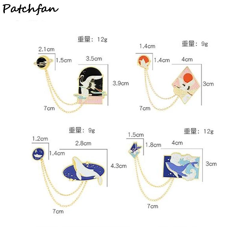 20pcs/lot AD763 Patchfan Whale Wild Goose Metal Brooch With Chain Pin Badge Cartoon Badges Icon on Backpack Pin Jewelry
20pcs/lot AD763 Patchfan Whale Wild Goose Metal Brooch With Chain Pin Badge Cartoon Badges Icon on Backpack Pin Jewelry