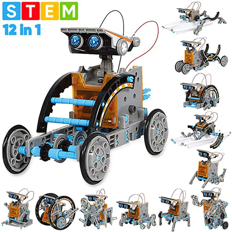 12 In 1 Creative Educational Toys Solar Powered Robot DIY Assembled Kit Student Science Project Experimental Mterials Gift
12 In 1 Creative Educational Toys Solar Powered Robot DIY Assembled Kit Student Science Project Experimental Mterials Gift