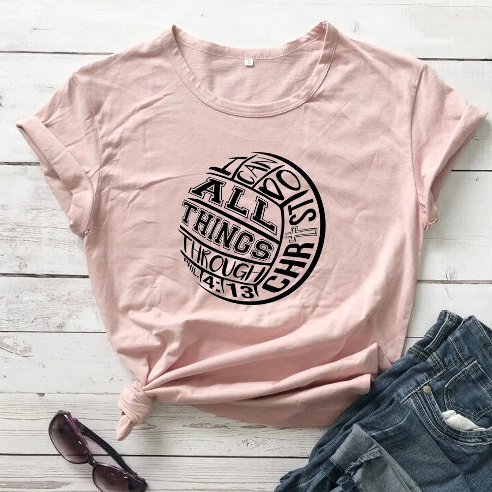 Volleyball i can do all things christ cross faith Jesus women fashion pure cotton casual graphic t shirt hipster girl tees tops
Volleyball i can do all things christ cross faith Jesus women fashion pure cotton casual graphic t shirt hipster girl tees tops