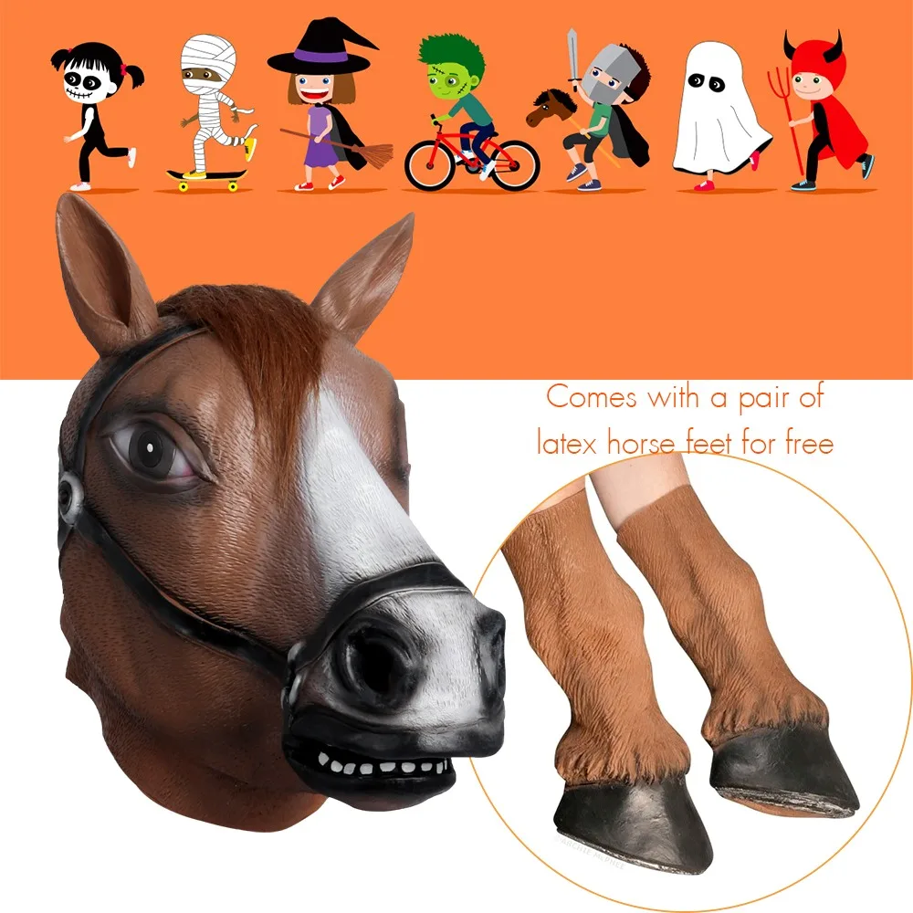 Halloween Costume Cosplay Props Realistic Animal Horse Mask Full Face Pony Masks Cute Mare Dress for Masquerade Ball Party
Halloween Costume Cosplay Props Realistic Animal Horse Mask Full Face Pony Masks Cute Mare Dress for Masquerade Ball Party